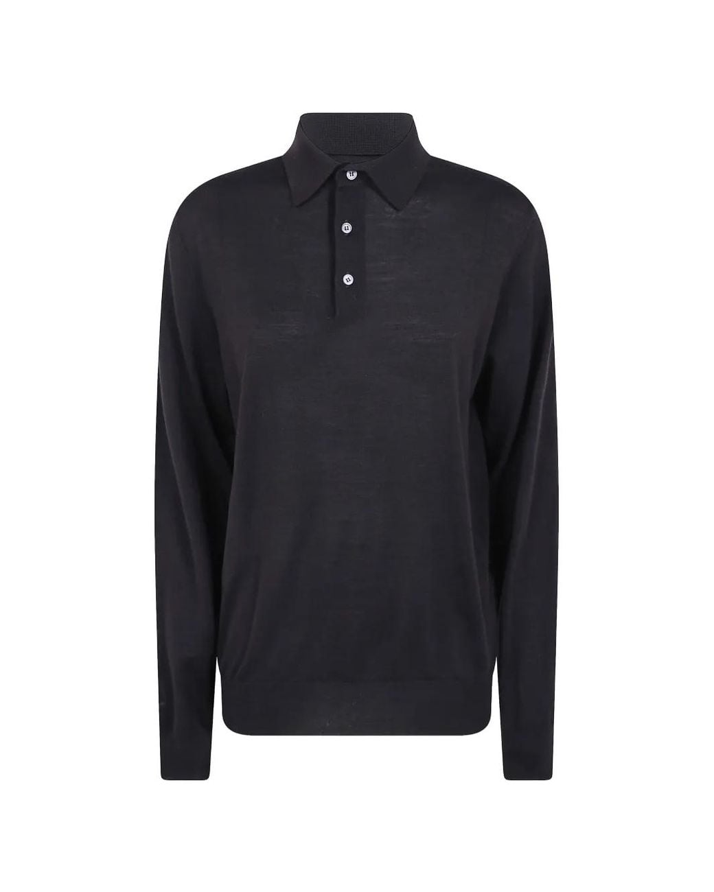 FILIPPO DE LAURENTIIS Blue Long-Sleeve Polo Shirt for men