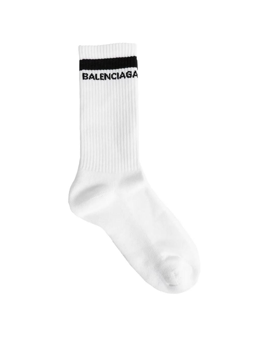 Balenciaga White Logo Socks for men
