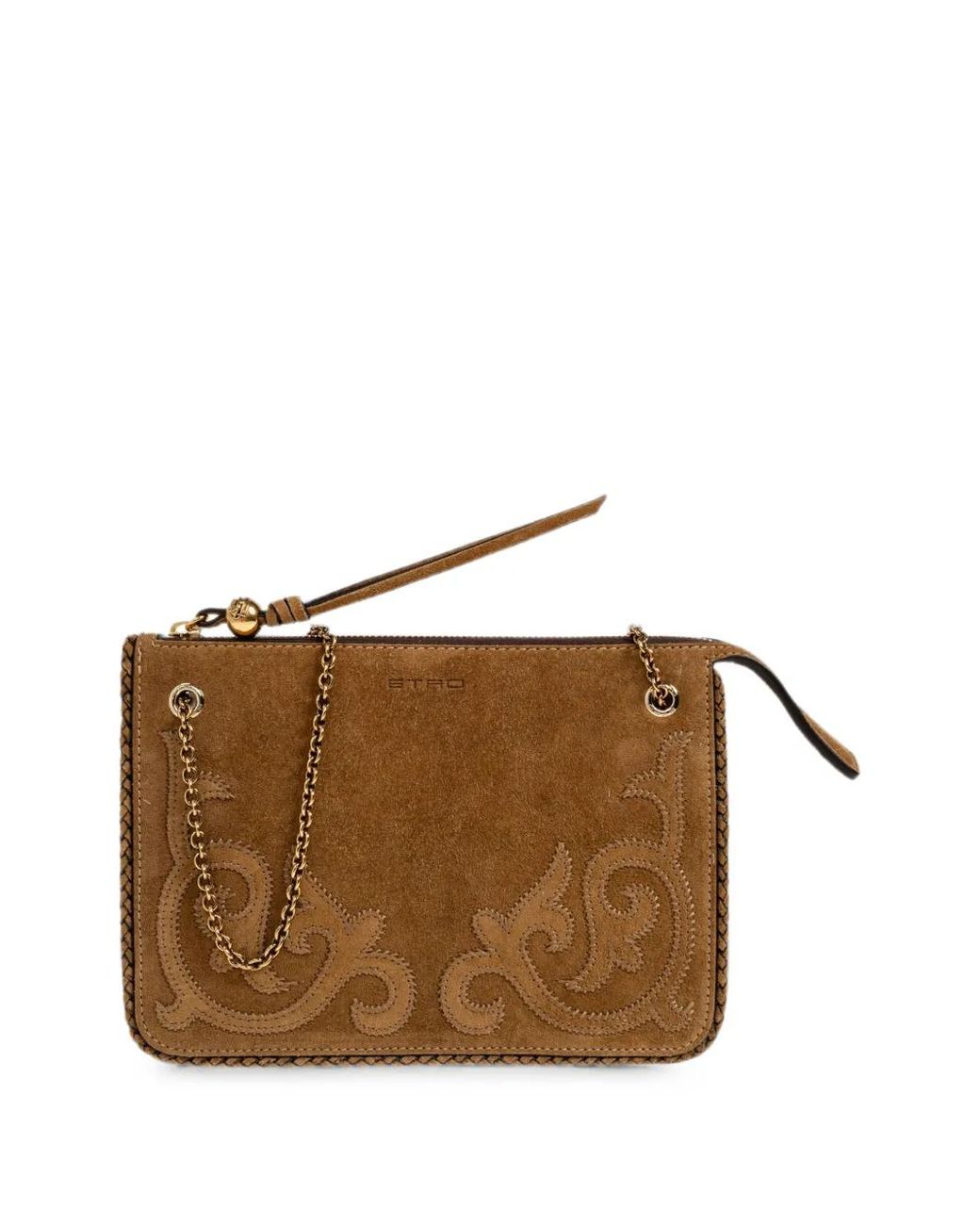 Etro Brown Sac En Daim Avec Logo