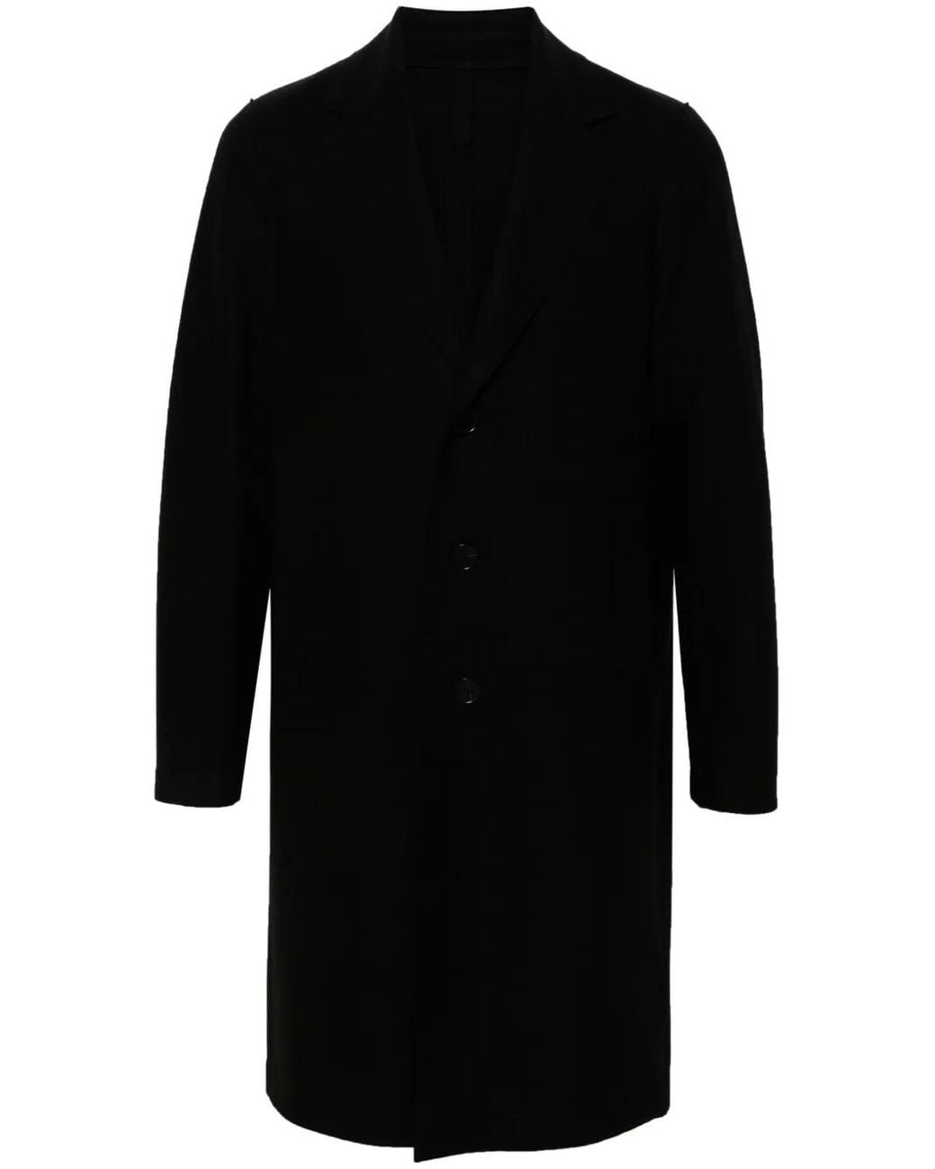 Harris Wharf London Black Cashmere Peacoat for men