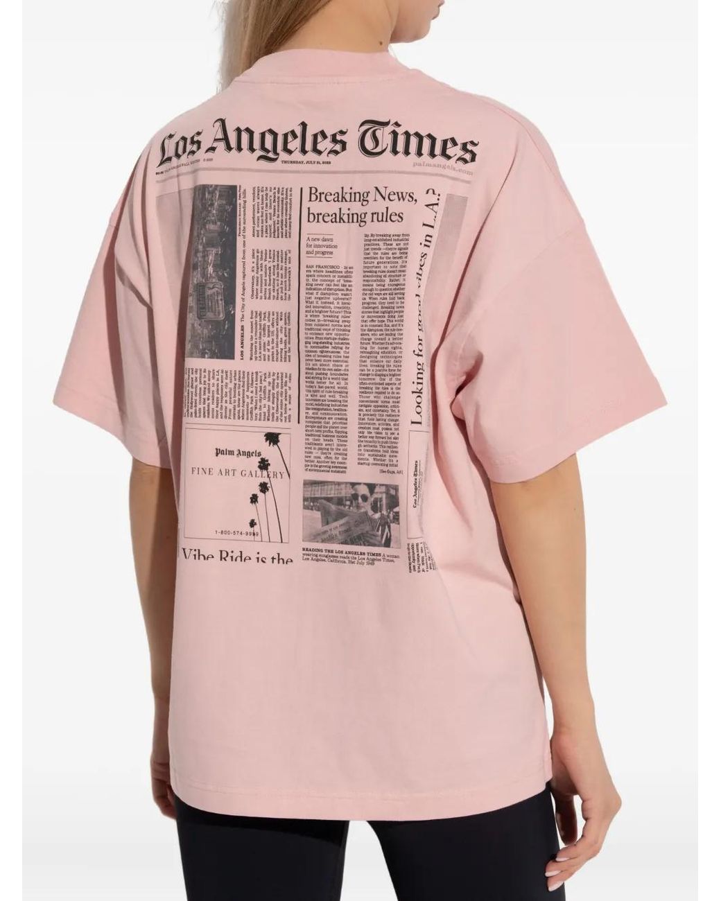 Palm Angels Pink Paxlatimesgraphic Loose Tee
