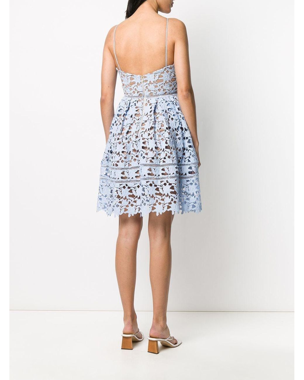 Abito corto Azaelea in pizzo di Self-Portrait in Blu | Lyst
