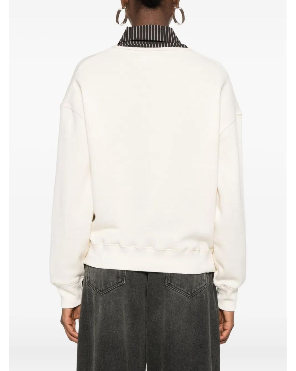 6397 White Crew-Neck Sweatshirt