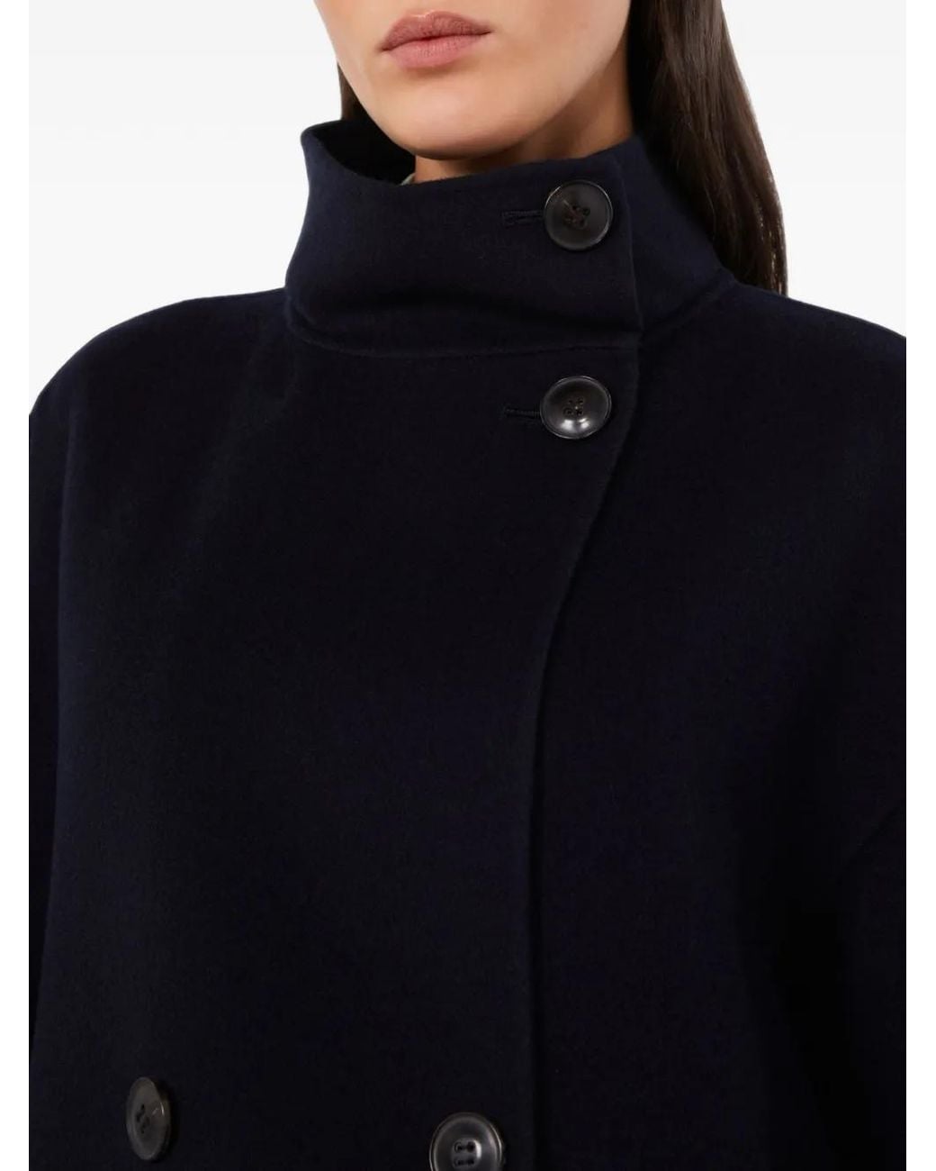 Max Mara Blue Wool, Cashmere And Silk Coat