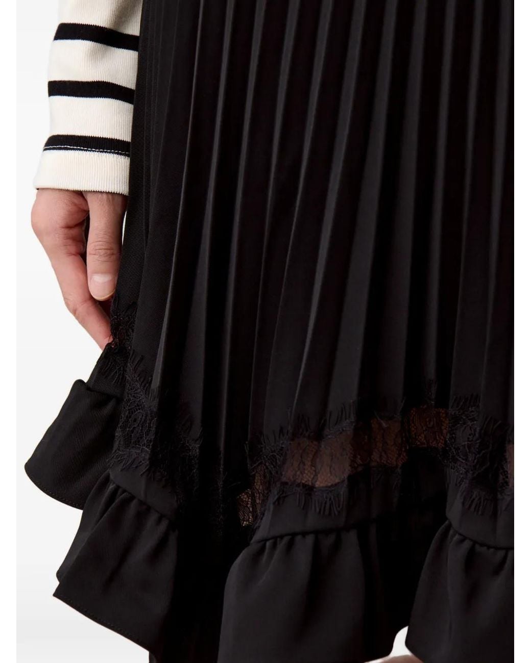 Jupe Évasée À Design Plissé Claudie Pierlot en coloris Black