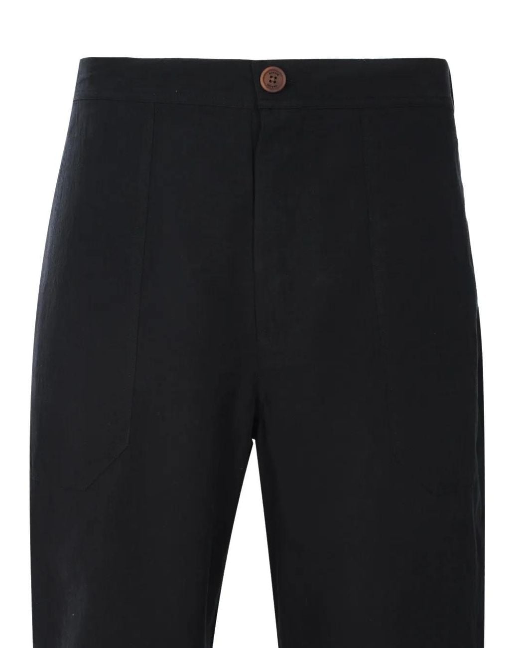 Marane Black El Pepe Embroidered-Pocket Trousers for men