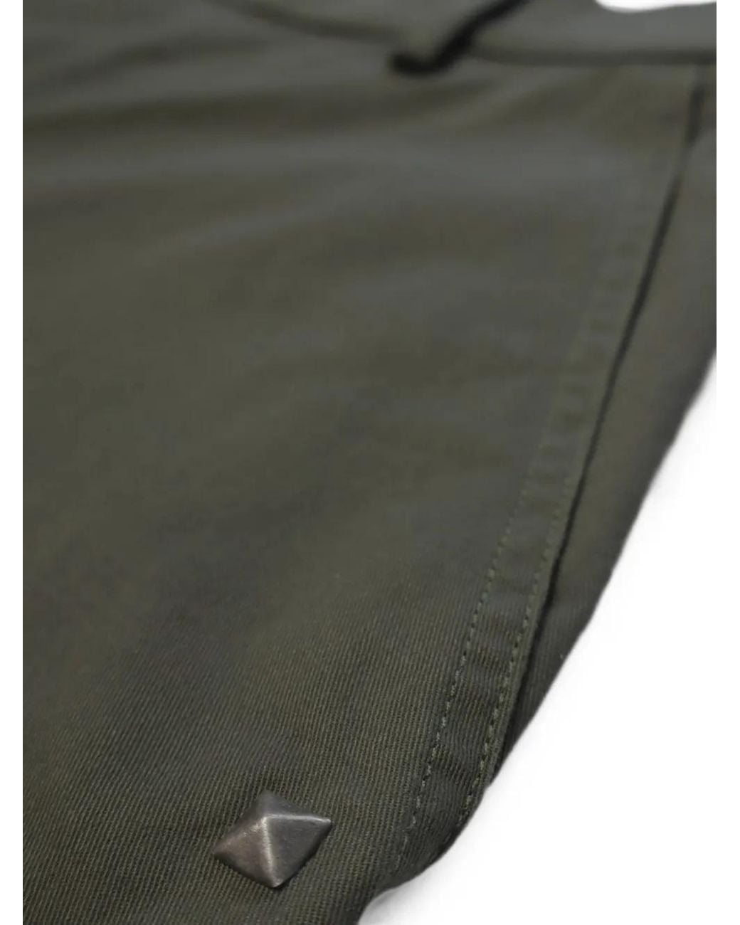HTC Green Stud-Embellished Baggy-Fit Trousers for men