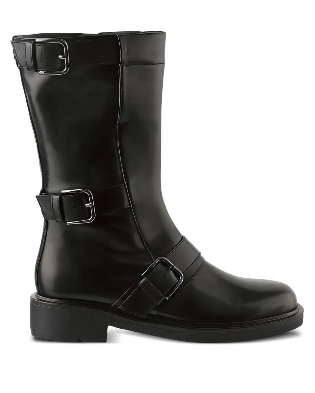 Högl Black Billie Buckle-Embellished Leather Biker Boots