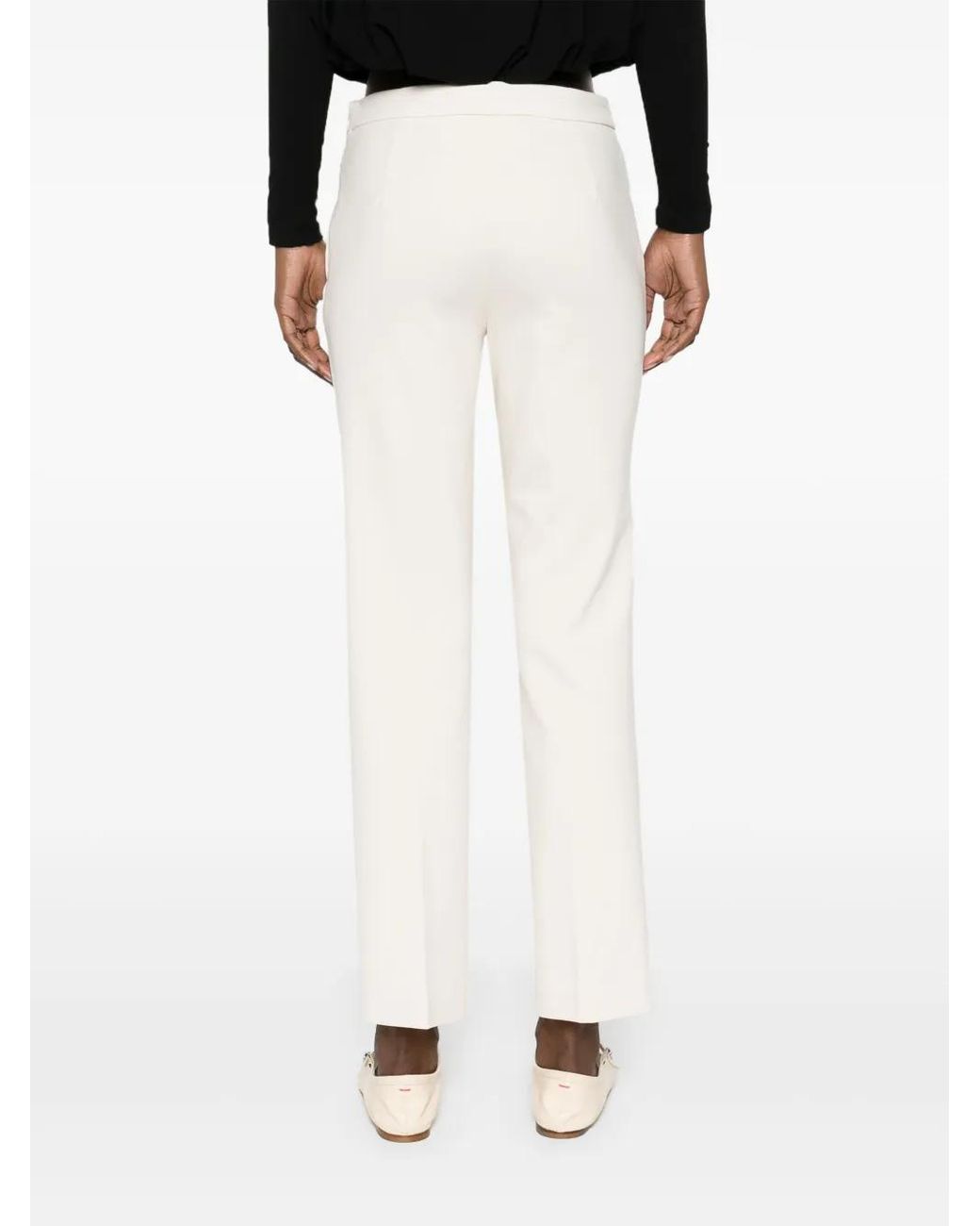 Twinset White Oval T Creased Trousers