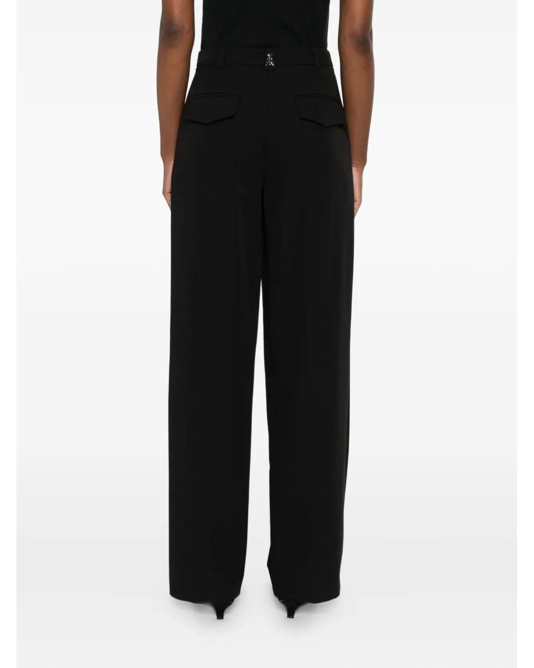 Patrizia Pepe Black High-Waisted Straight-Leg Trousers