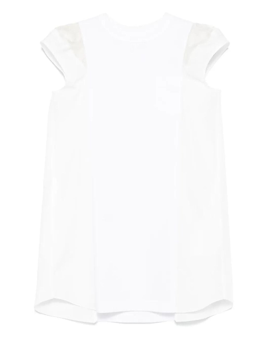 Sacai White Popeline X Cotton Jersey Dress