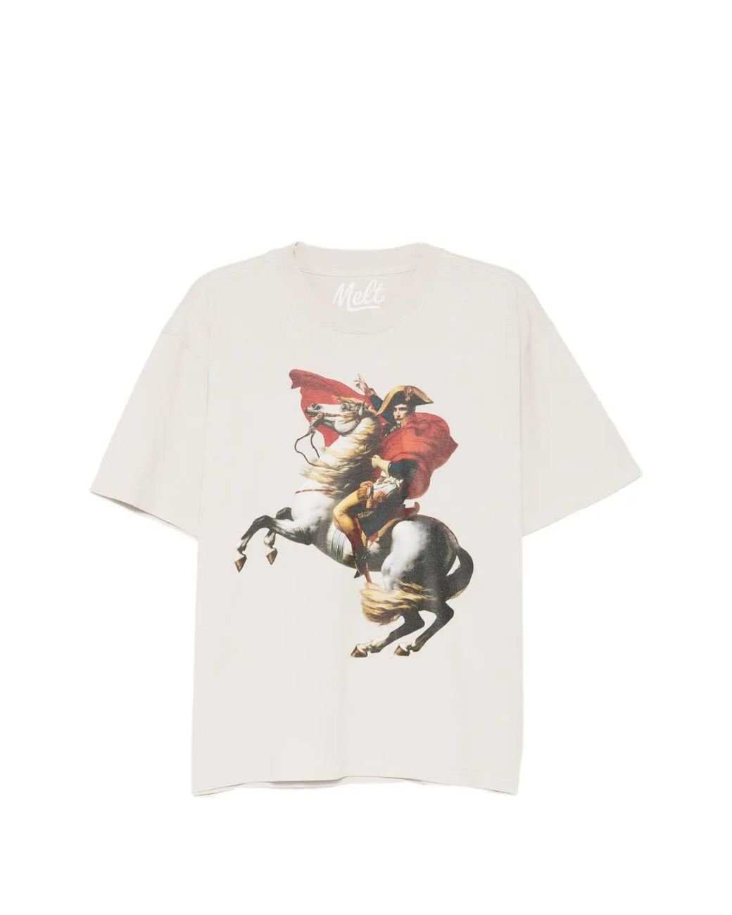 Melt White Graphic-Print T-Shirt for men