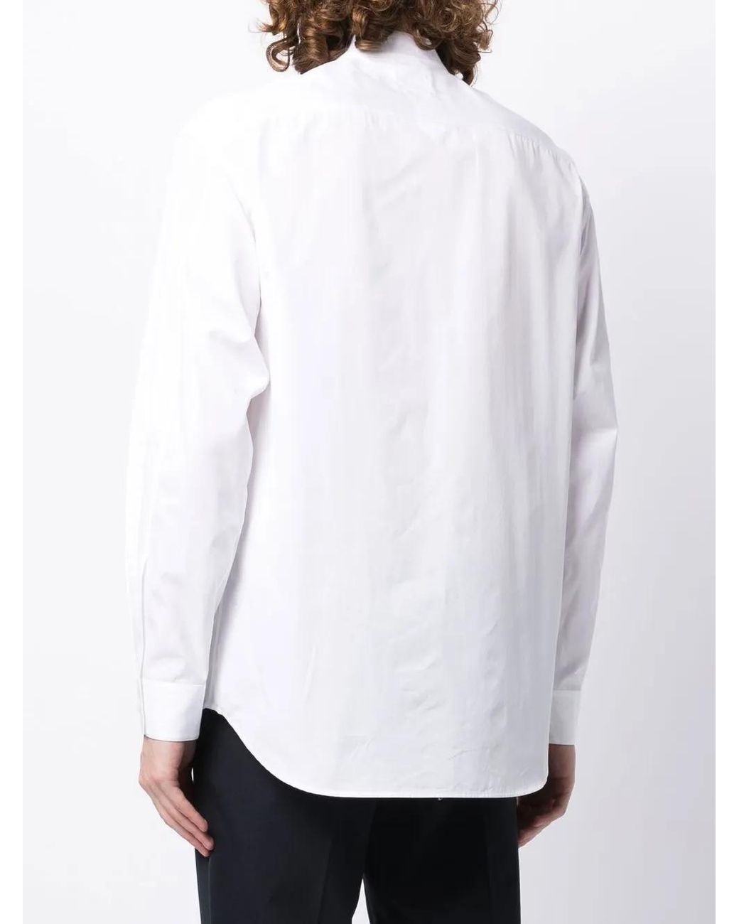 Jil Sander White Stand-Collar Cotton Shirt for men