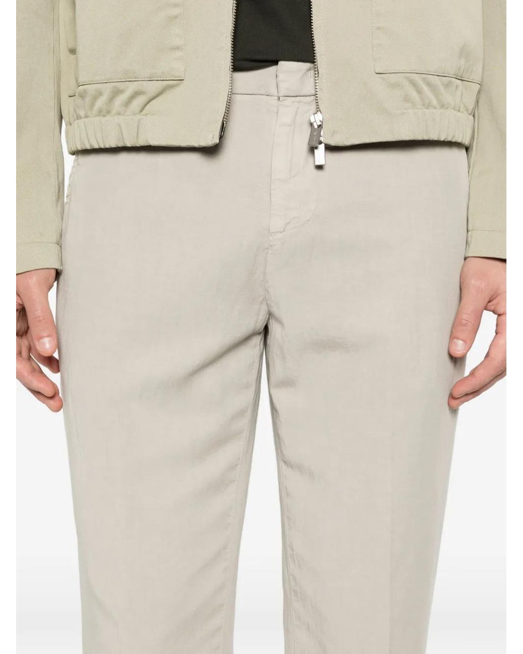 Dondup White Belt-Loops Trousers for men