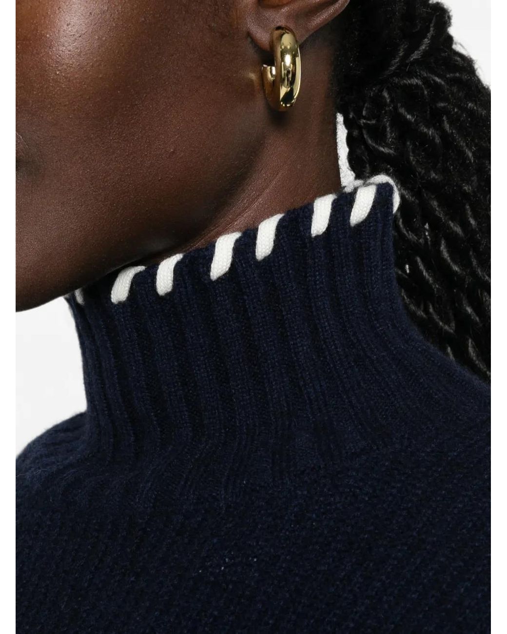 Sandro Blue Ribbed-Knit Sweater