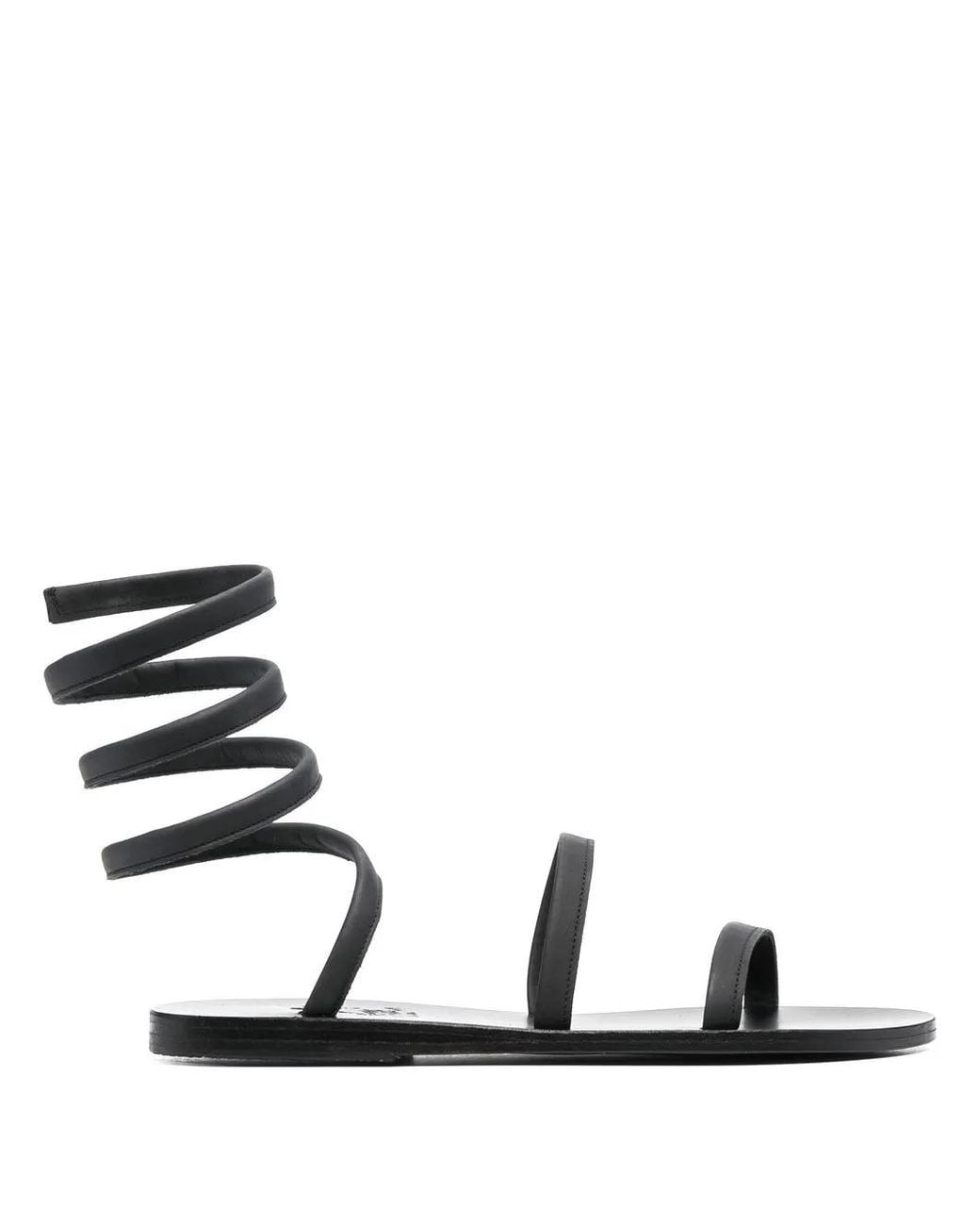 Ancient Greek Sandals Black Strappy Leather Sandals