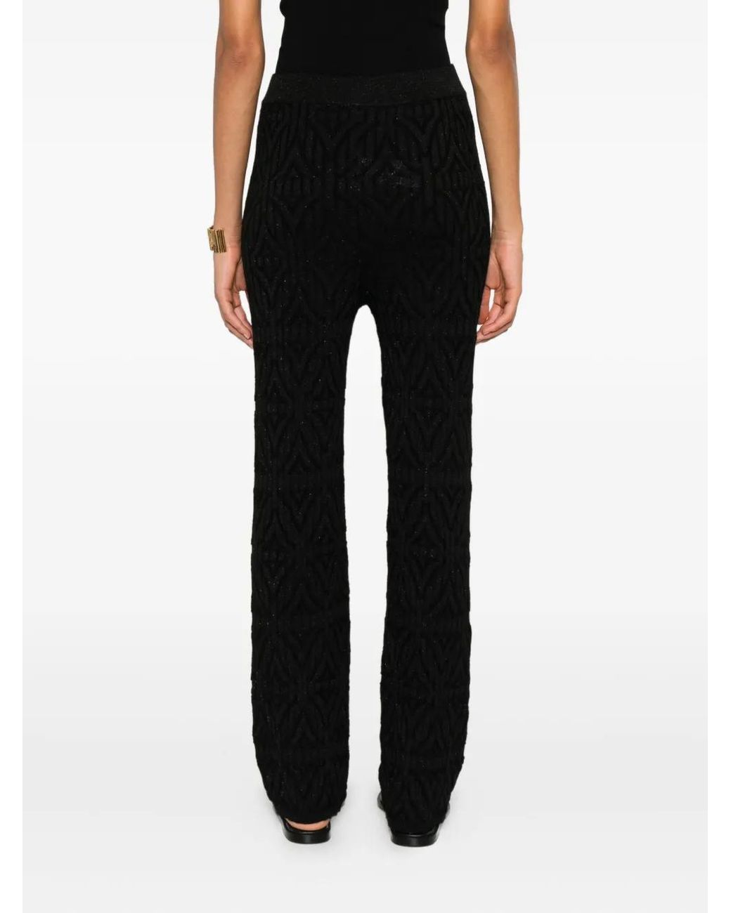 Akep Black Pantalon Texturé À Logo