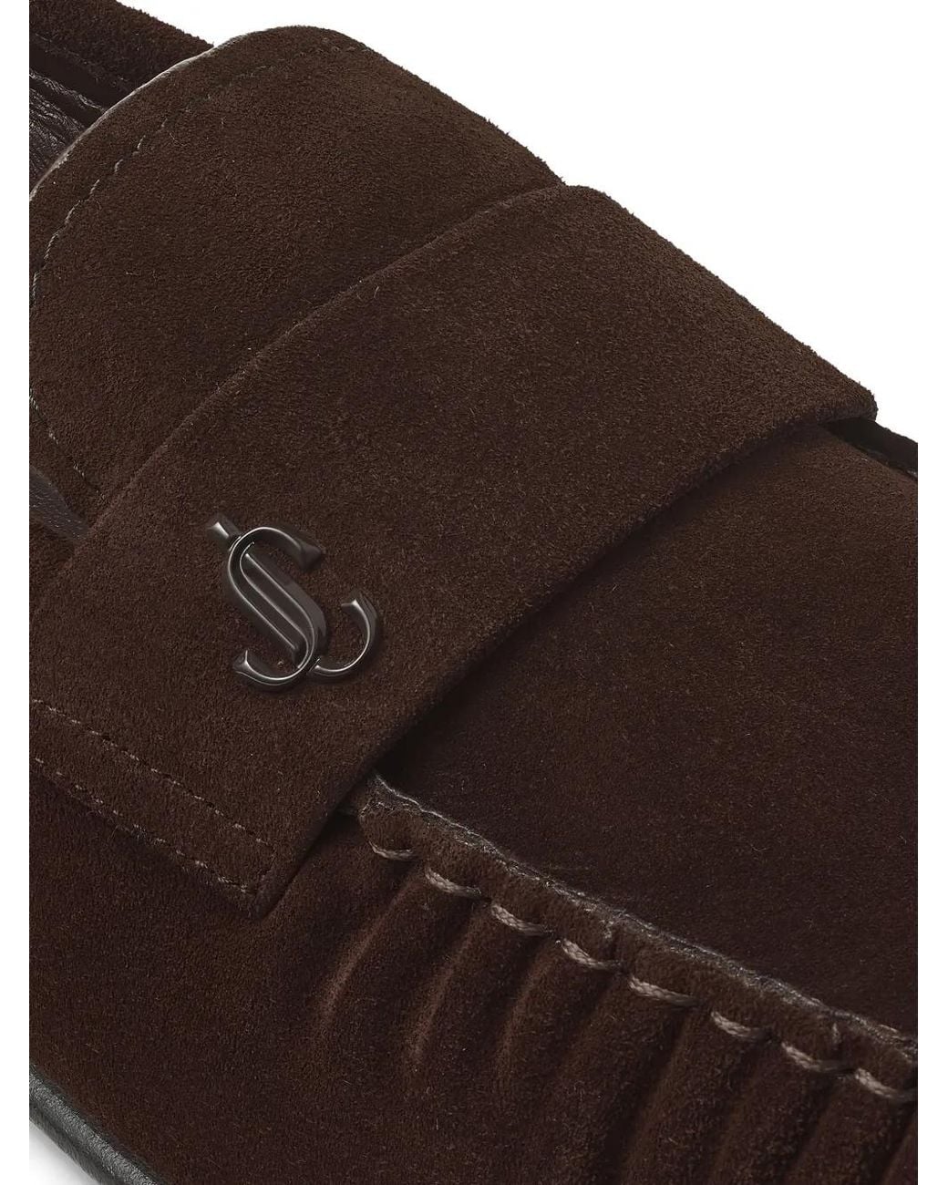Jimmy Choo Brown Ellis Logo-Detail Loafers for men