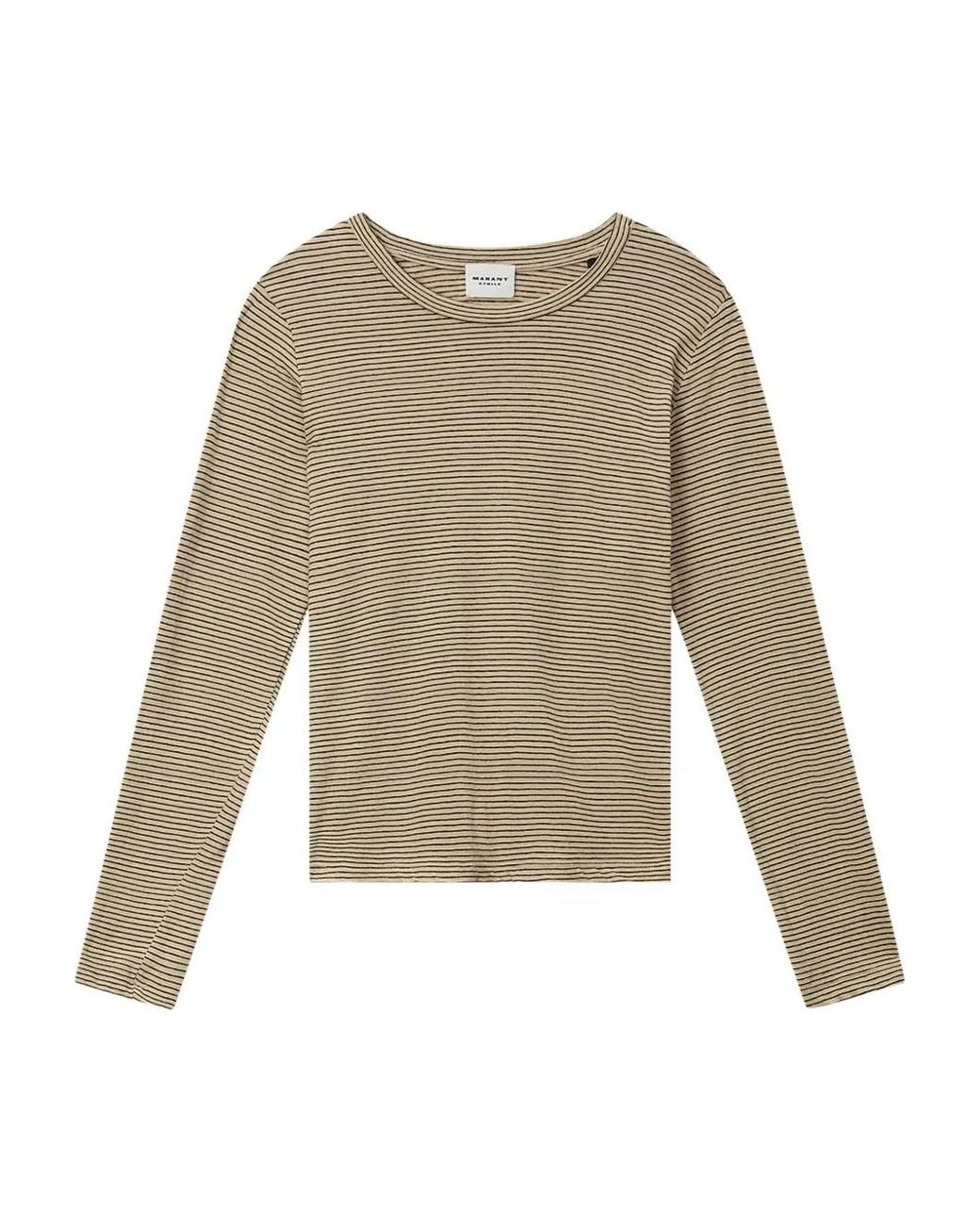Isabel Marant Natural T-Shirt Rayé À Manches Longues