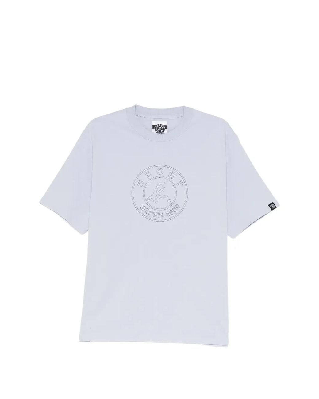 SPORT b. by agnès b. White Coin Logo Outline Embroidered T-Shirt for men