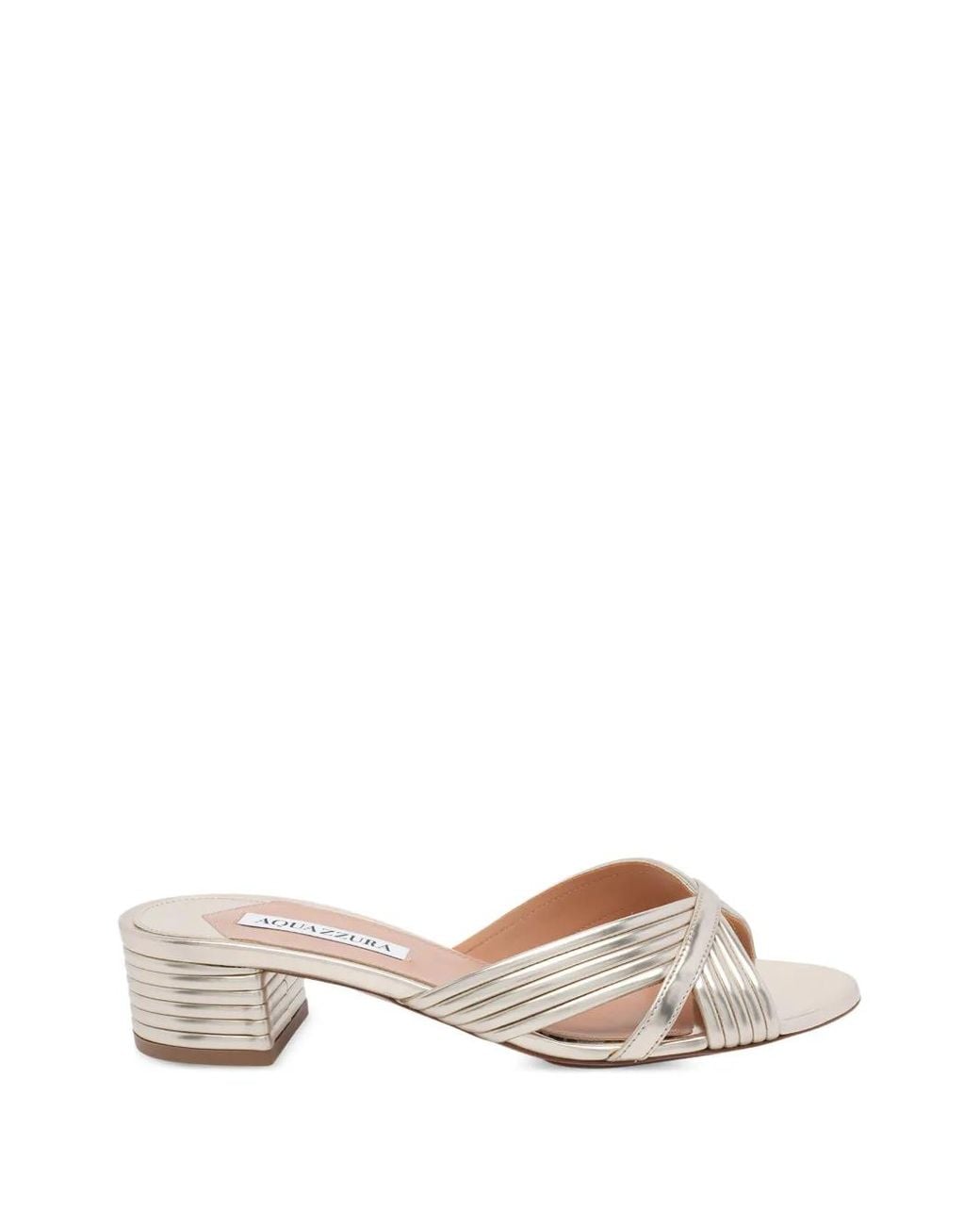 Aquazzura Metallic Sundance Round-Toe Sandals