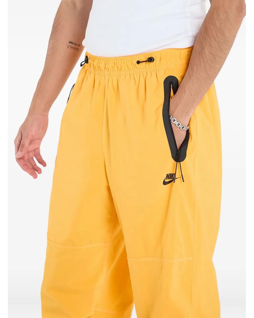 Nike Yellow Zip-Pocket Woven Trousers for men