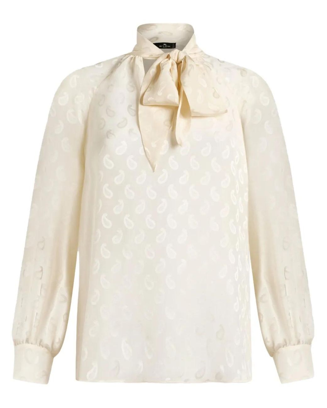 Etro White Silk Jacquard Blouse