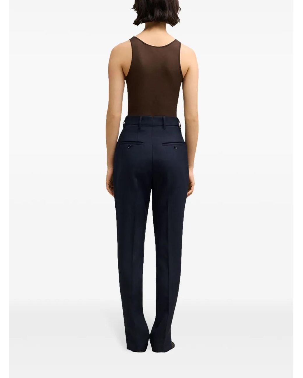 AMI High Waist Pantalon in het Blue