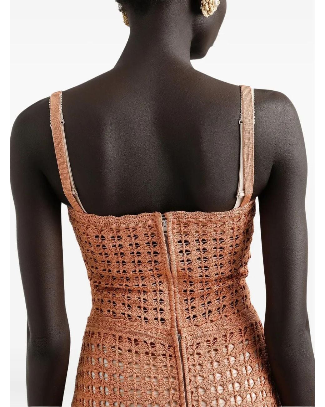 Dolce & Gabbana Brown Crochet-Knit Top