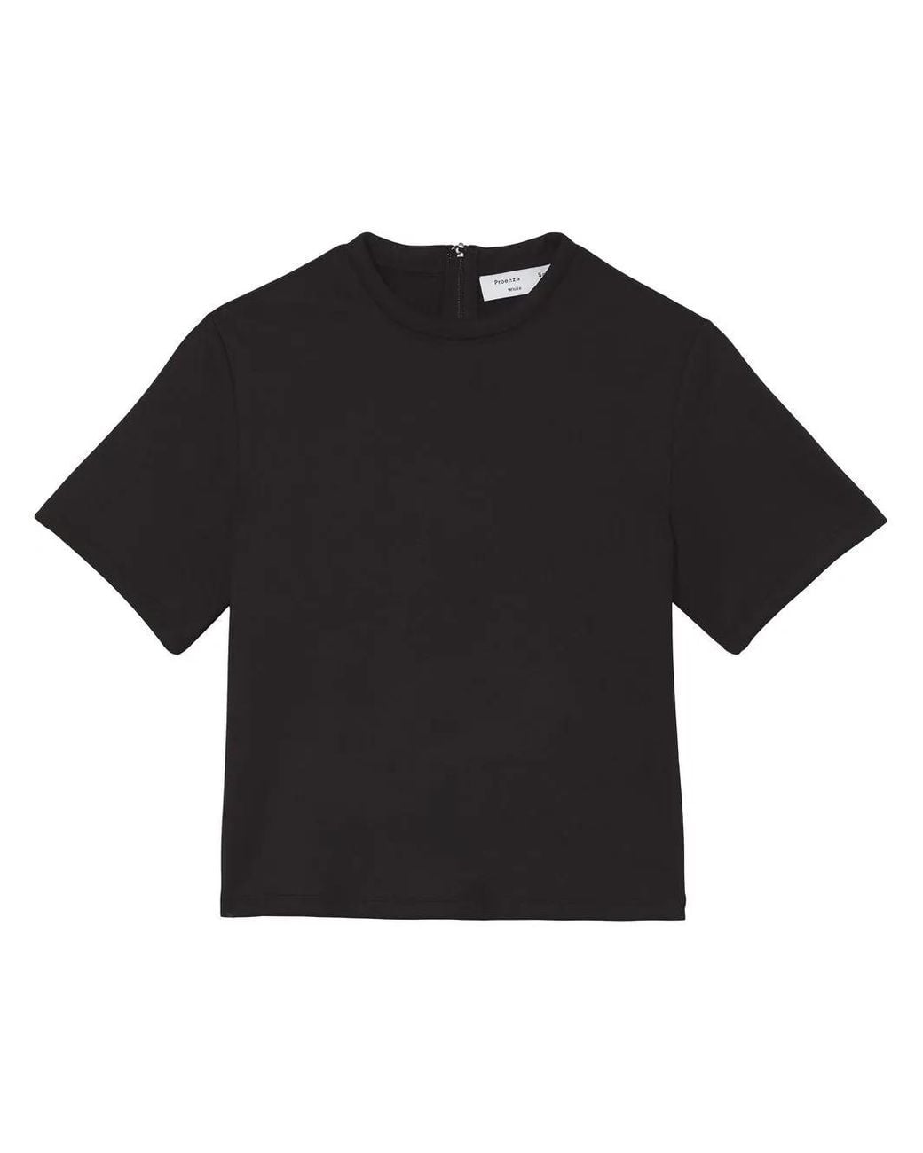 Proenza Schouler Black Scuba Cropped Jersey T-Shirt