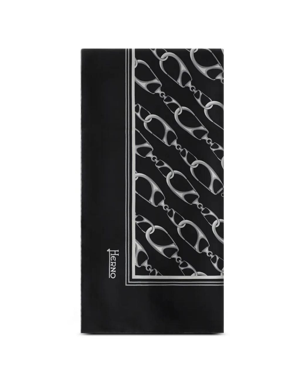 Herno Black Schal Mit Grafischem Print