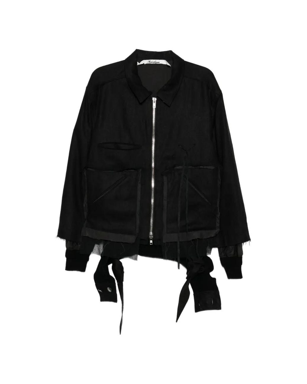 Midorikawa Black Raw-Edge Zip-Up Jacket for men