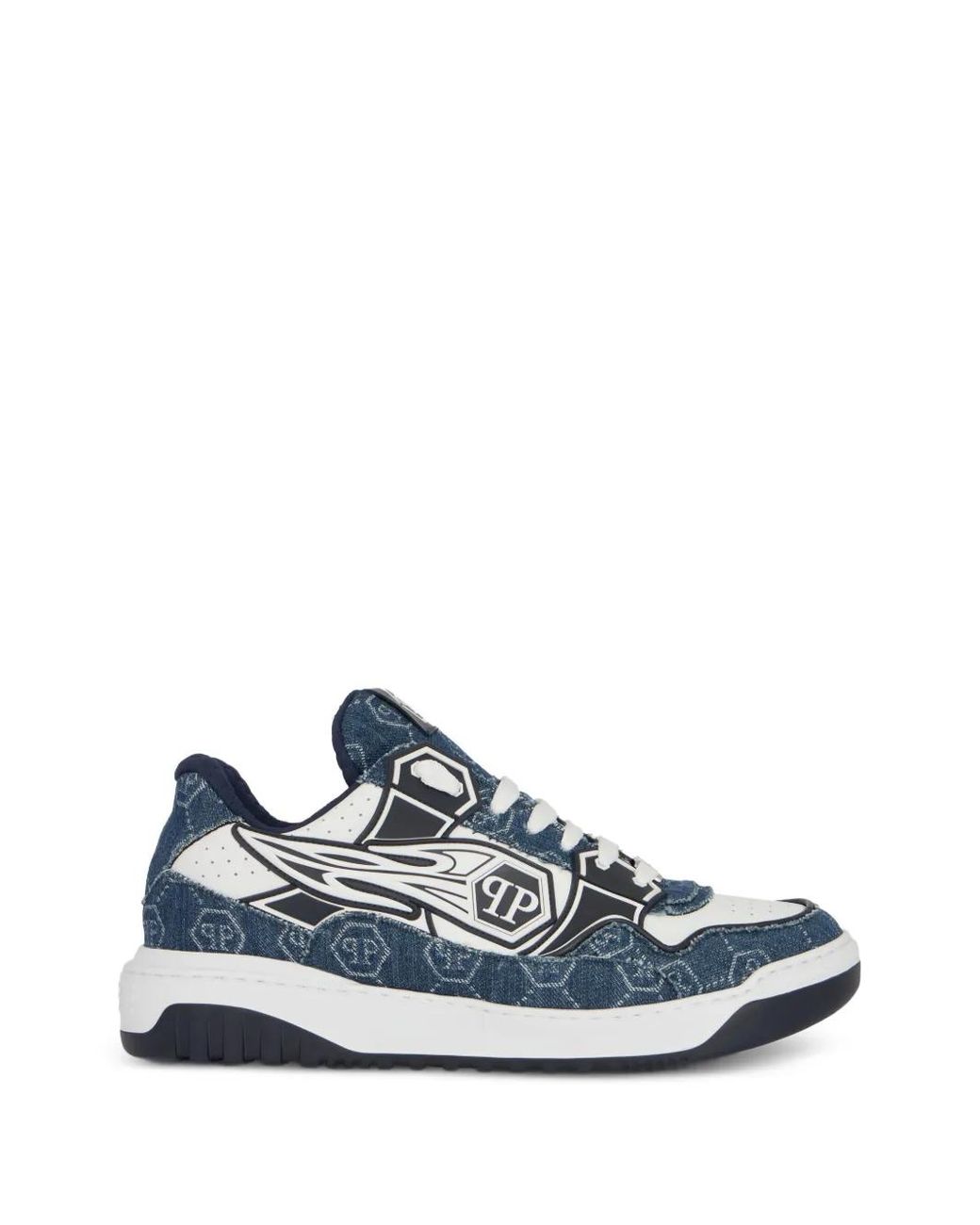 Philipp Plein Blue Moonwalker Lace-Up Sneakers for men