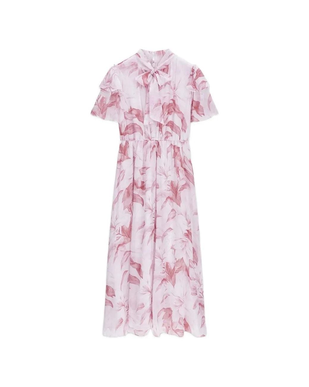 Guess Pink Laila Belted Long Dress