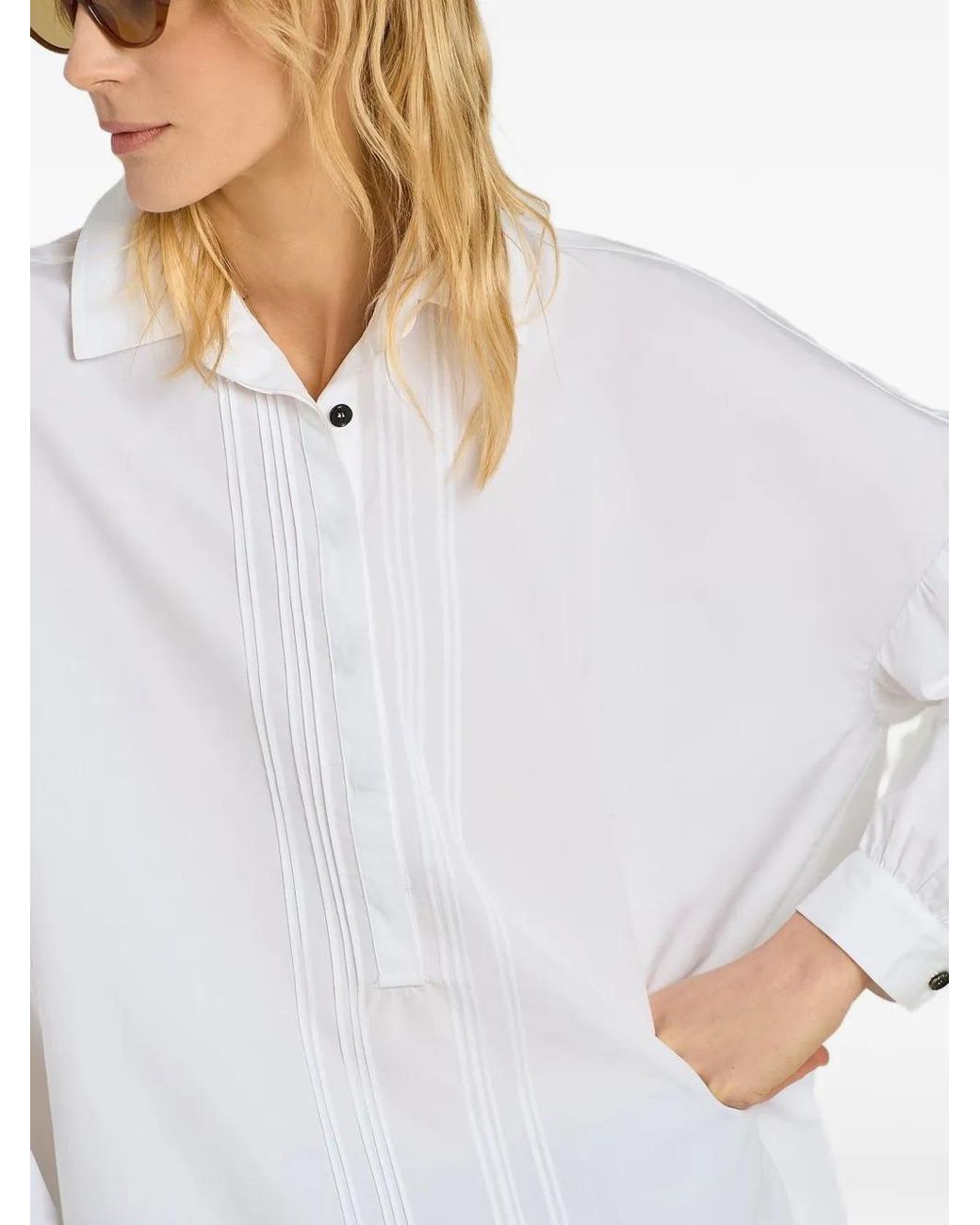 Kiton White Pleated-Bib Shirt