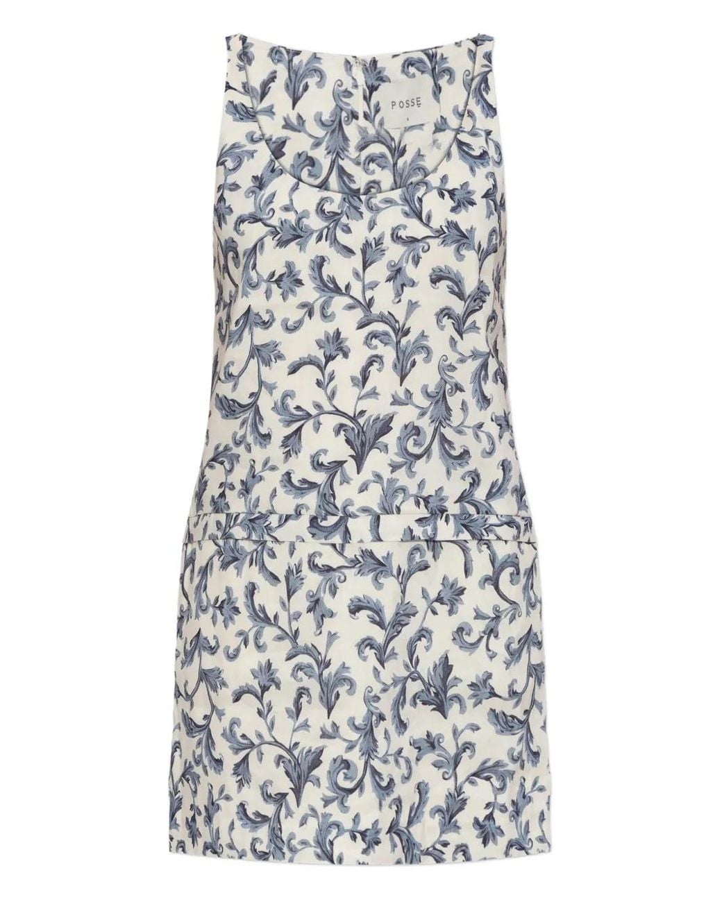 Posse White Rue Baroque-Print Mini Dress