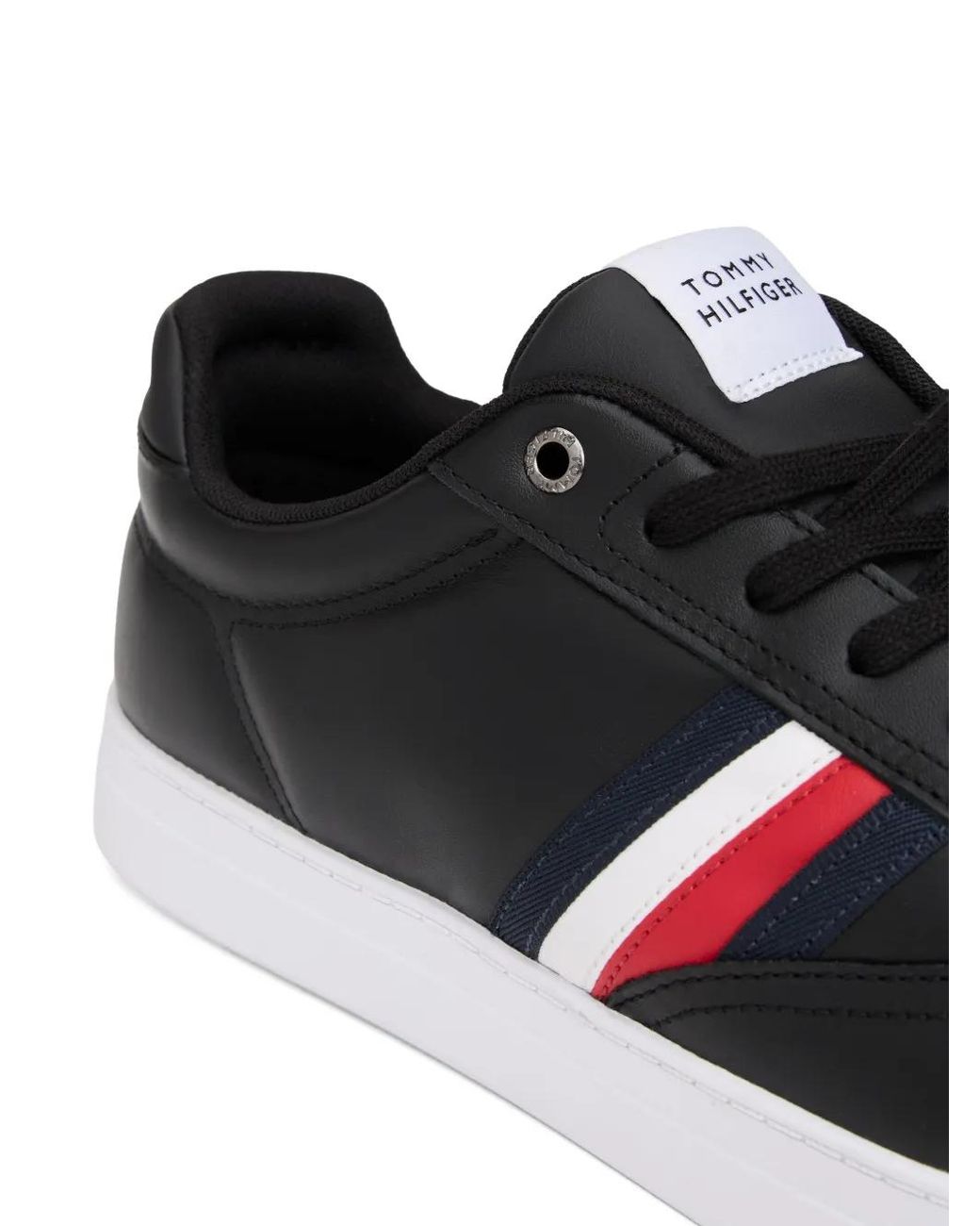 Tommy Hilfiger Black Striped-Detail Sneakers for men