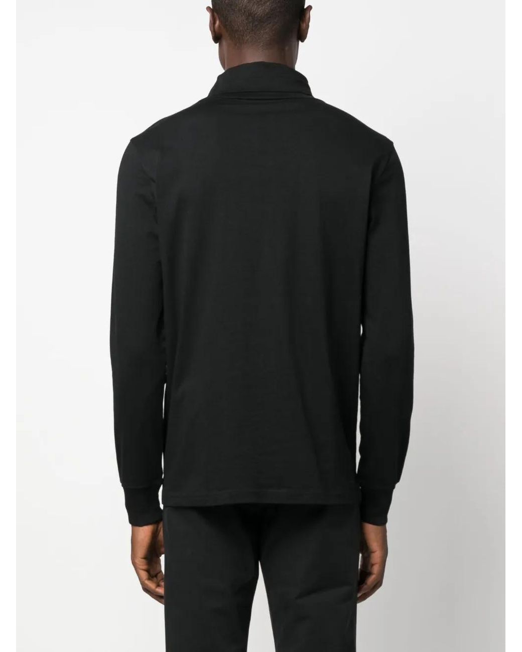 Paul Smith Black Zebra-Patch Roll-Neck Jumper for men