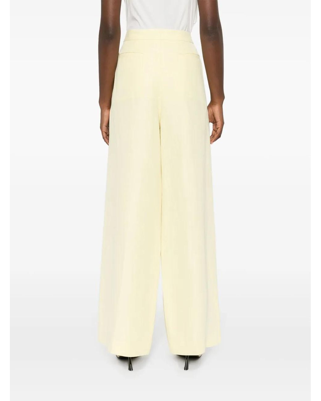 Fabiana Filippi Yellow Slub-Texture Straight Trousers