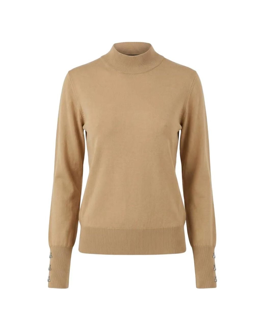 Patrizia Pepe Natural Embellished High-Neck Sweater