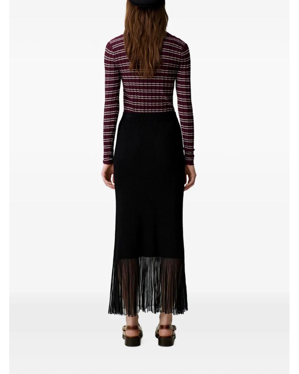 Claudie Pierlot Black Long Knitted Skirt
