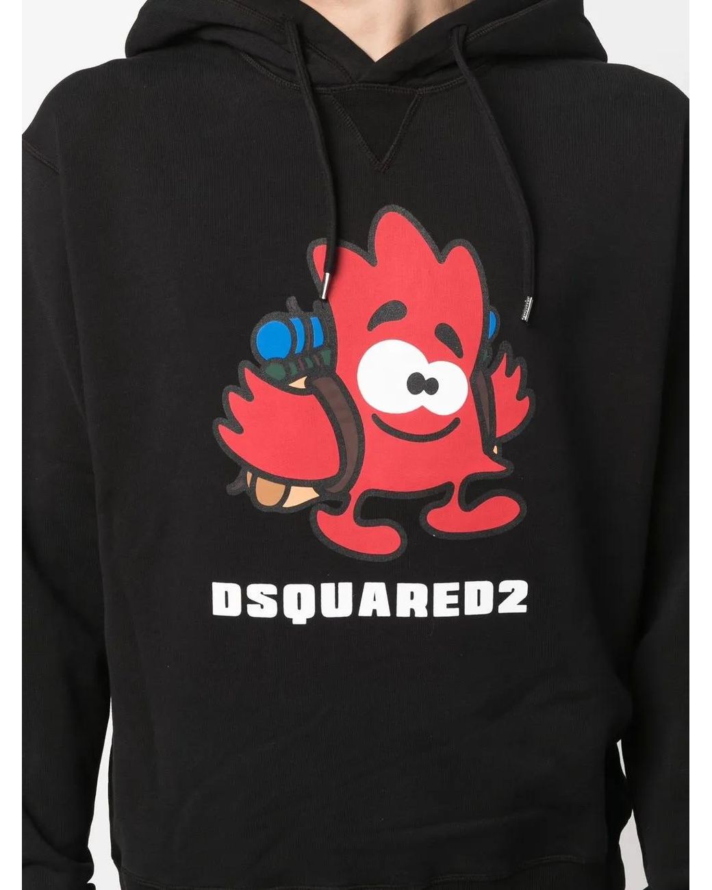 Sudadera Con Capucha Y Logo DSquared² de hombre de color Black