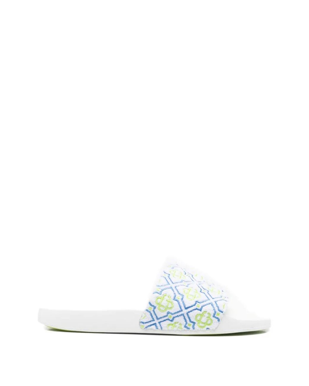 Casablanca White Monogram Pool Slides for men
