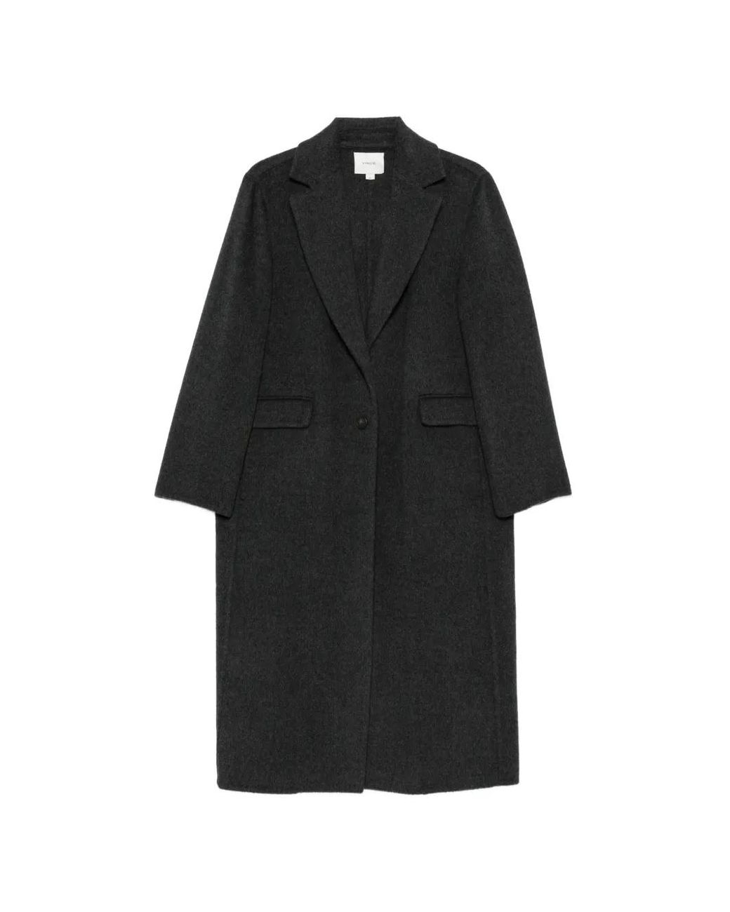 Vince Black Manteau Droit À Simple Boutonnage