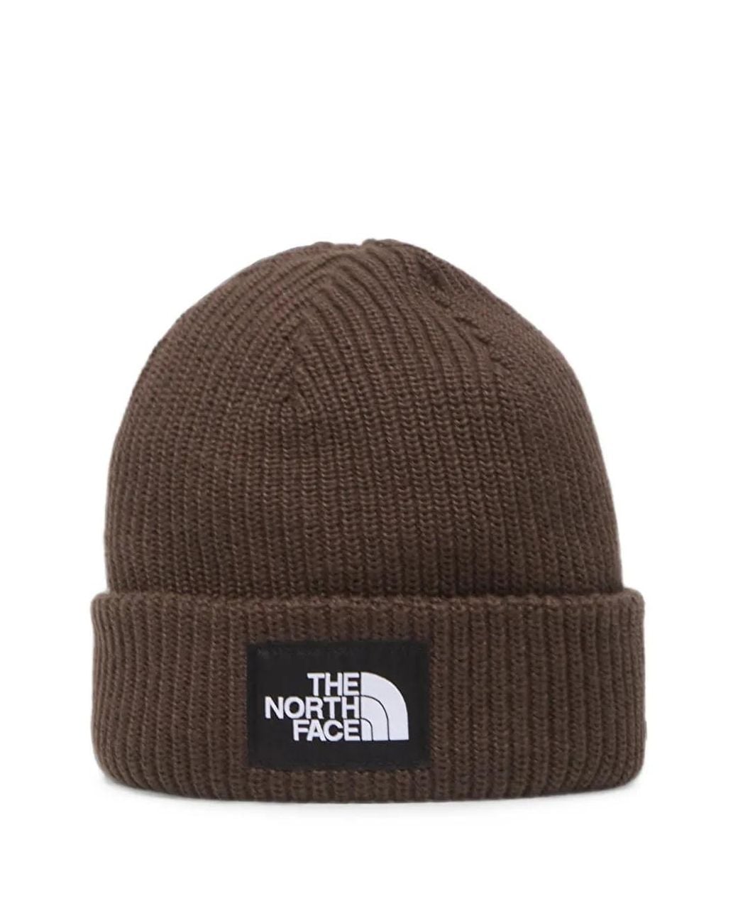 The North Face Brown Salty Flashdry Logo-Patch Beanie Hat