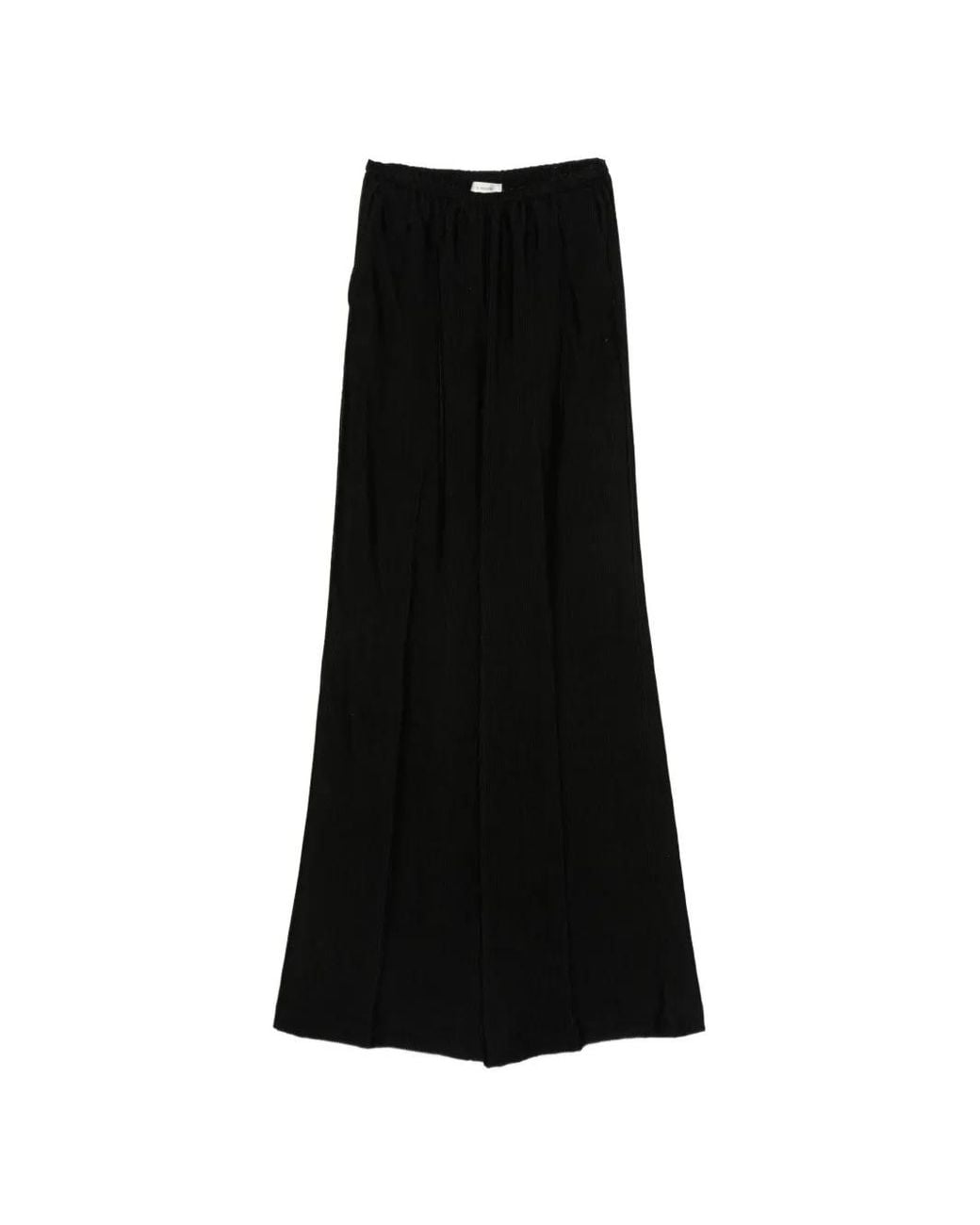 Forte_forte Black Corduroy-Effect Palazzo Pants