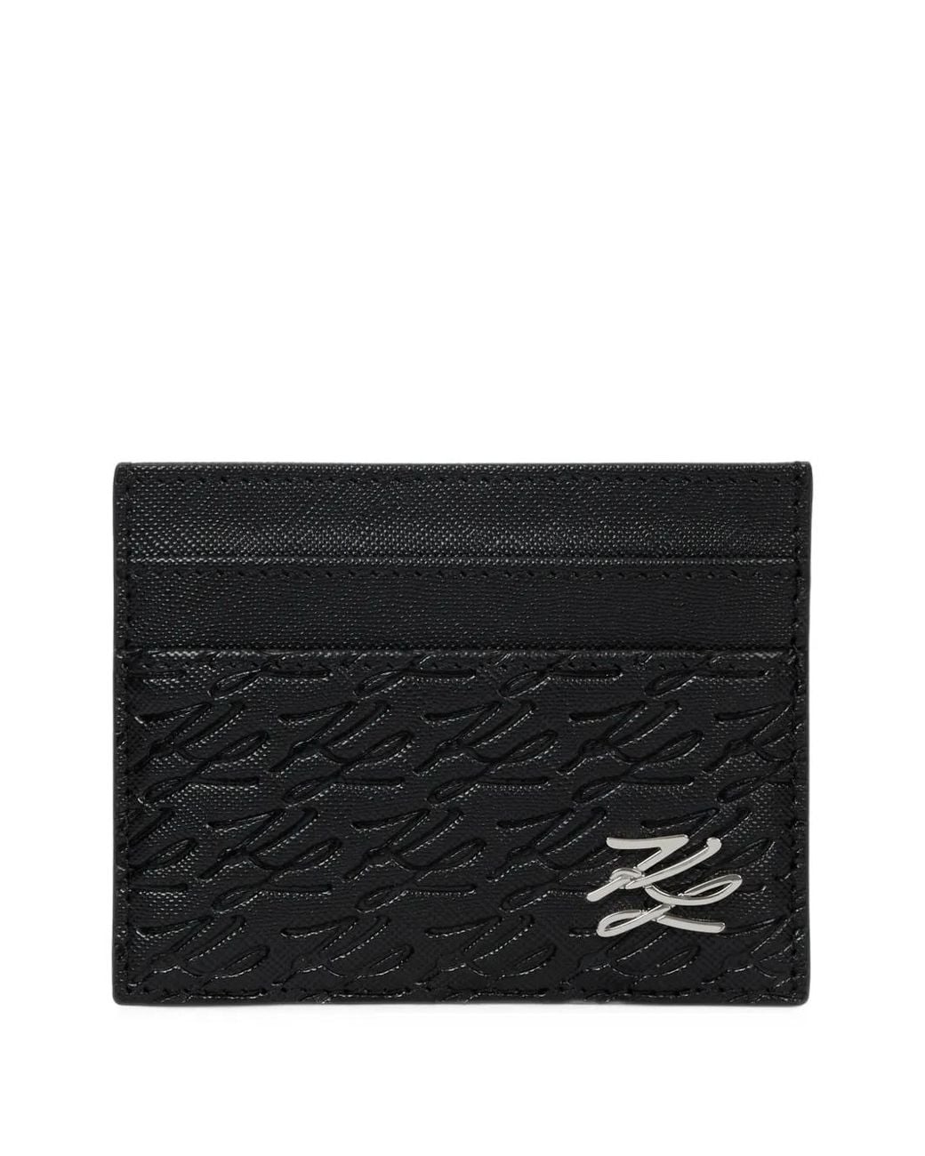 Karl Lagerfeld Black K/Autograph Panel Card Holder for men
