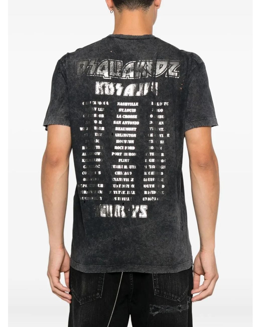 DSquared² Black X Kiss Cigarette T-Shirt for men