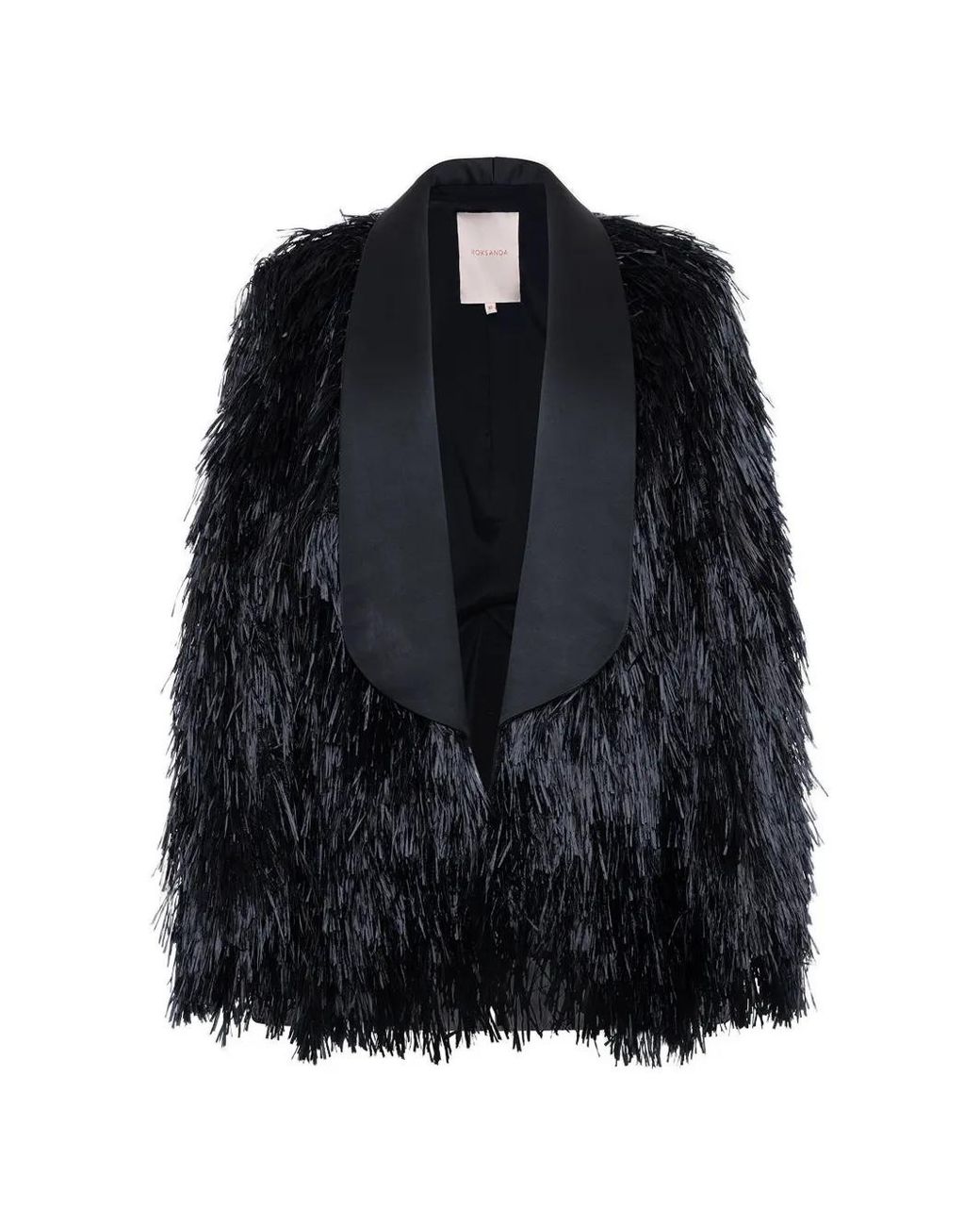 Roksanda Black Hidi Fringe-Trimmed Blazer