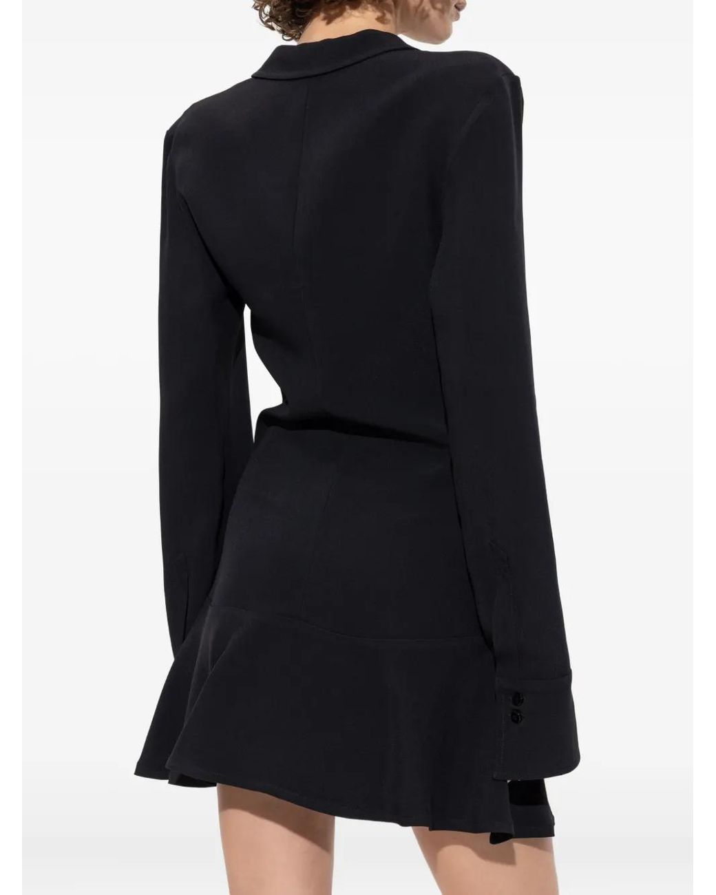 The Attico Black Mini Dress With Deep V-Neckline